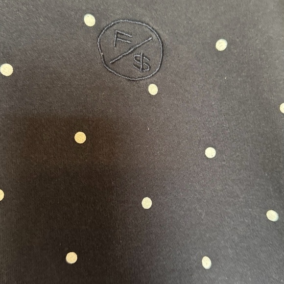 FLY SUPPLY Polka Dot and Denim Button-Up Shirt unique hybrid style - Picture 2 of 11